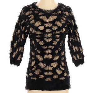 Philosophy Black & Gold Fuzzy Sweater